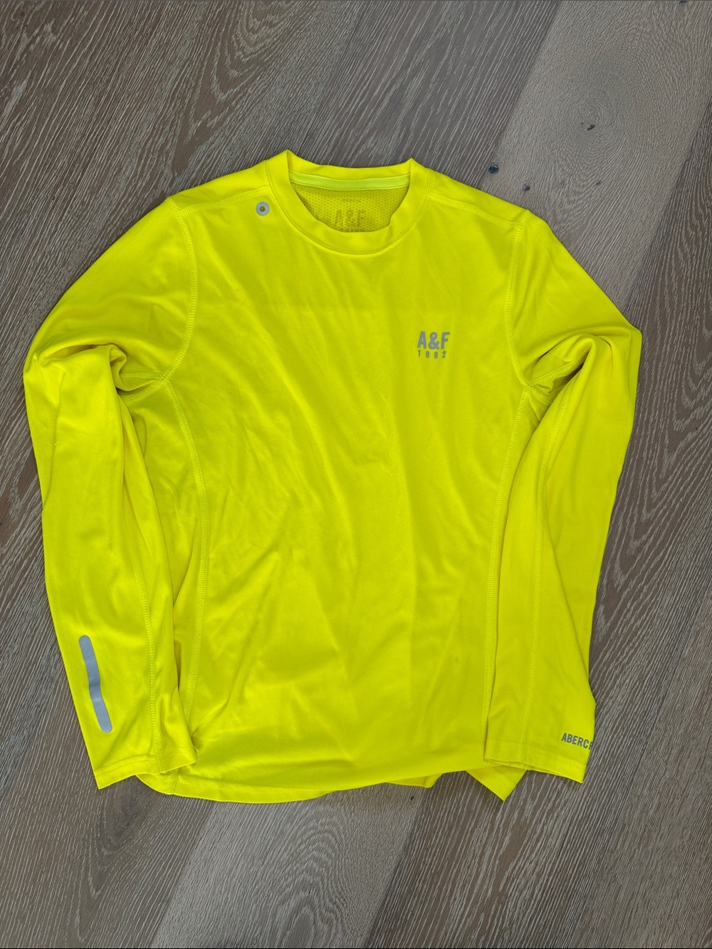 Abercrombie & Fitch Neon Yellow Long-Sleeve Performance Top